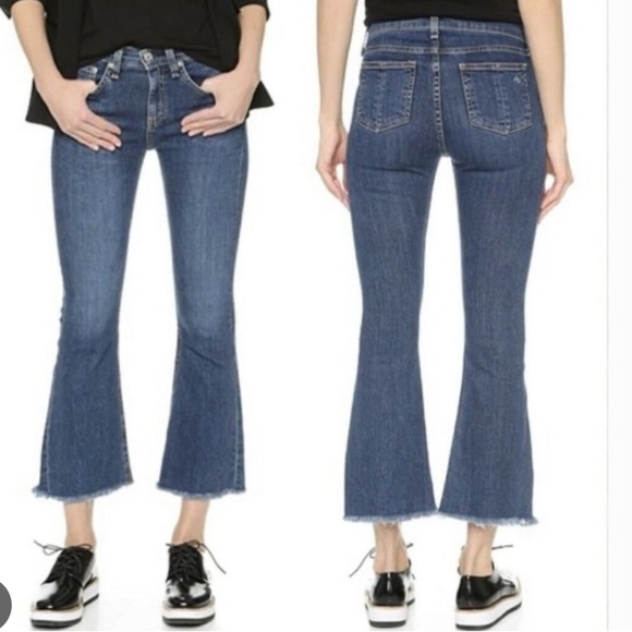 Rag & Bone Crop Flare Denim Jeans Size 28 PAZ - Picture 1 of 8